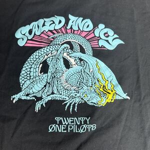 Twenty One Pilots "Scaled and Icy" dragon graphic t-shirt Men Sz M black Graphic